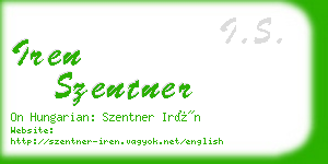 iren szentner business card